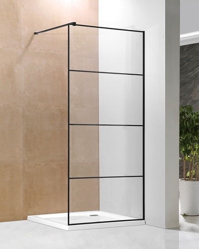 WALK-IN TUŠ STIJENA 1000x2000mm-TRANSPARENT/BLACK - STRIP